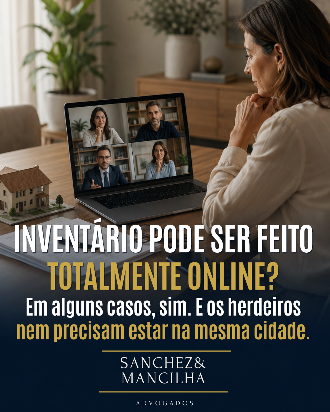 Família analisando documentos para realização de inventário online